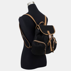 BODHI Drawstring Mini Backpack Bag with Exterior Cargo Double Zipper Pockets