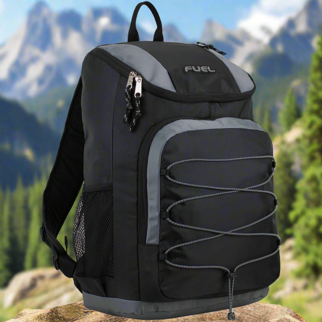 Wide Mouth Sports Backpack with Front Bungee and Inner Tech Pocket