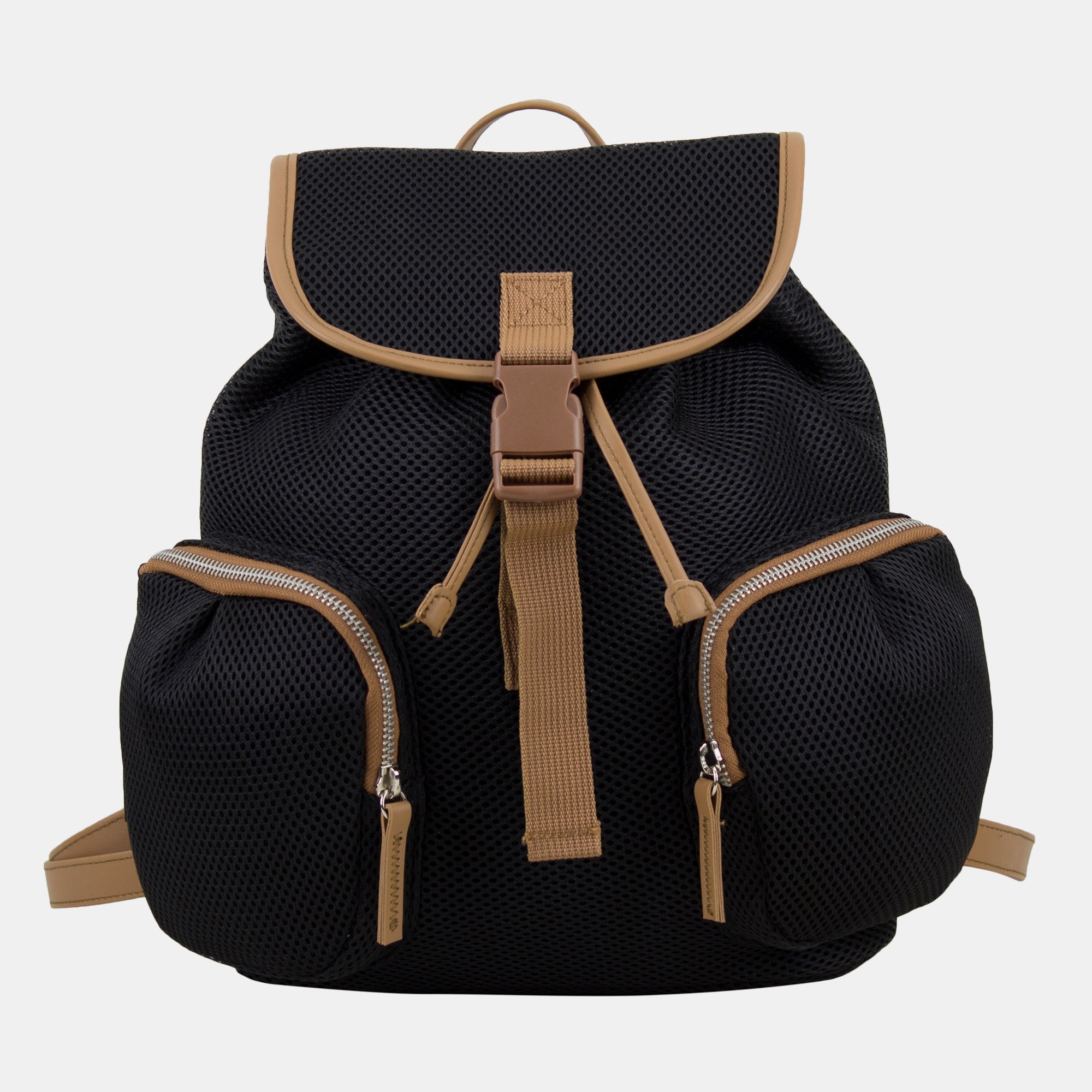 BODHI Drawstring Mini Backpack Bag with Exterior Cargo Double Zipper P ...