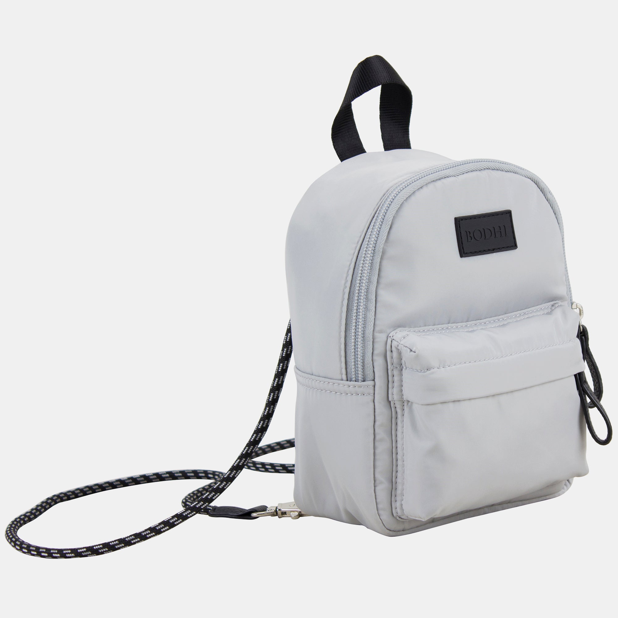 convertible mini backpack bag BODHI Metro Soft Puffy Convertible Mini Biking Backpack Crossbody Bag Gray