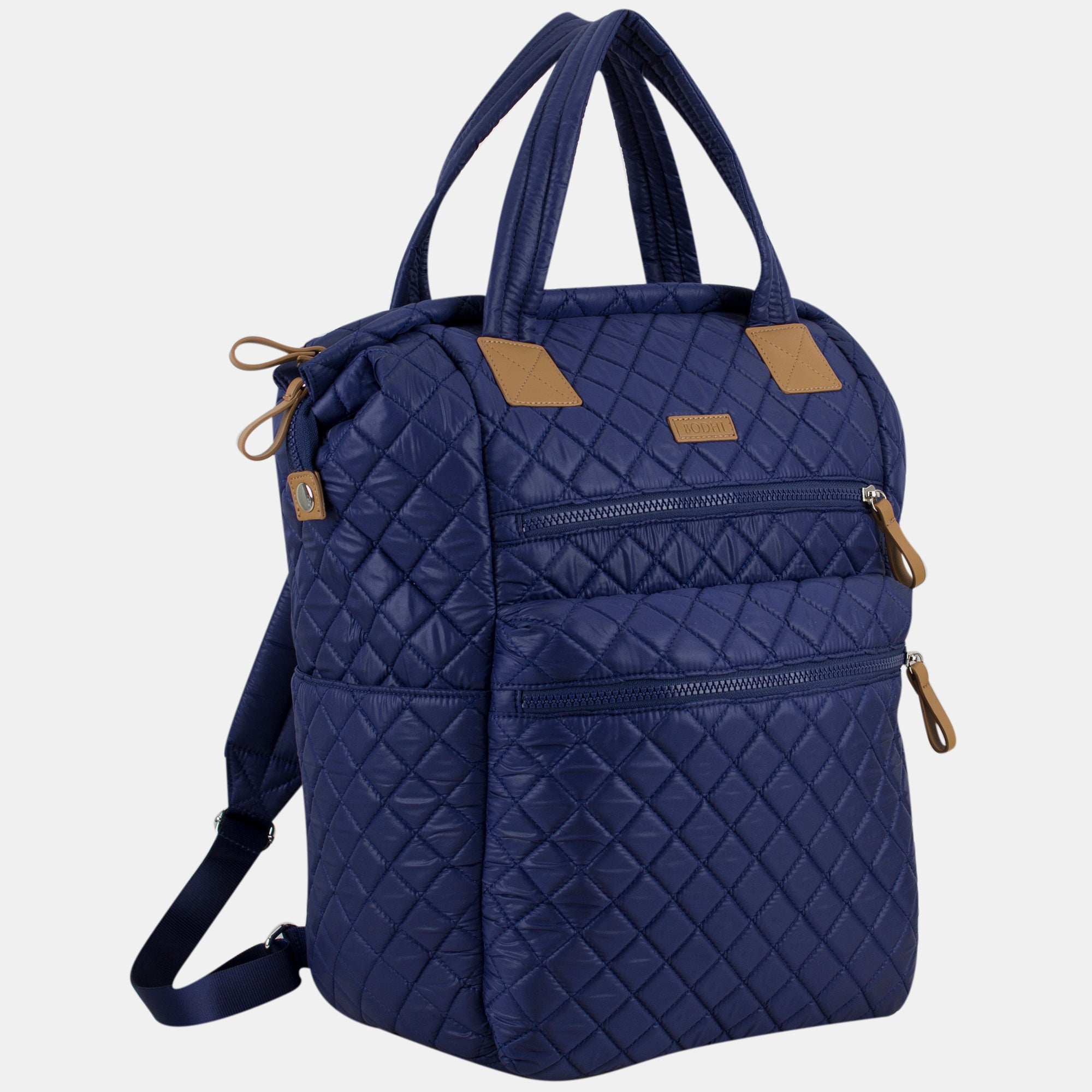 BODHI Quilted Luxe Top Handles Backpack with Trolley Sleeve