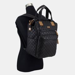 BODHI Quilted Luxe Top Handles Backpack with Trolley Sleeve