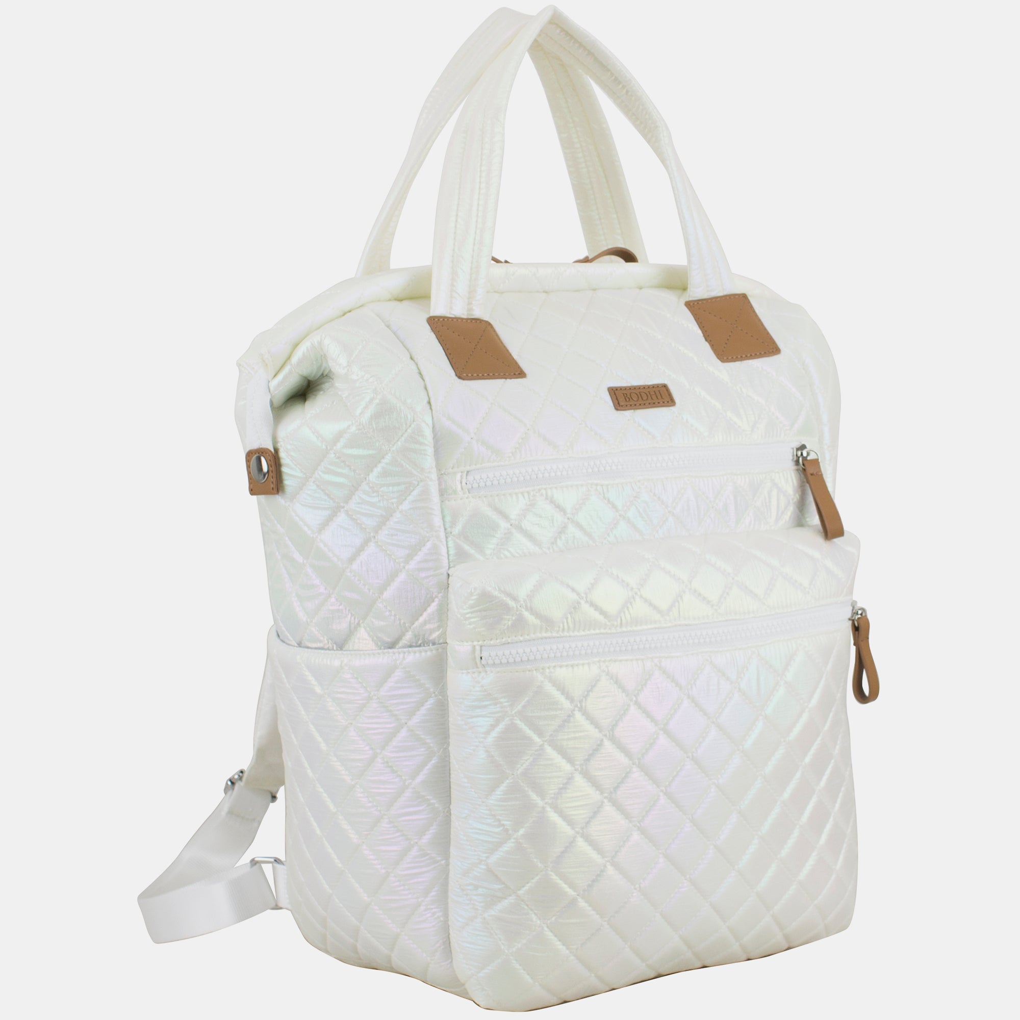 BODHI Quilted Luxe Top Handles Backpack with Trolley Sleeve