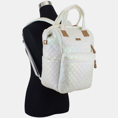 BODHI Quilted Luxe Top Handles Backpack with Trolley Sleeve