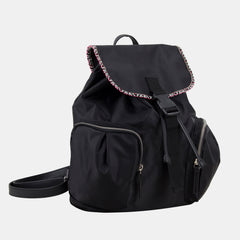 BODHI Drawstring Mini Backpack Bag with exterior cargo double zipper pockets