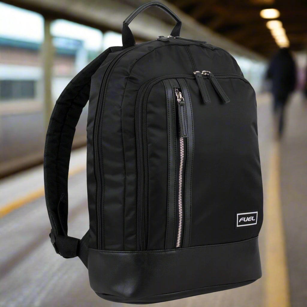 Millennial Slim Backpack with Trolley Sleeve Black Millennial Slim Backpack with Trolley Sleeve Black