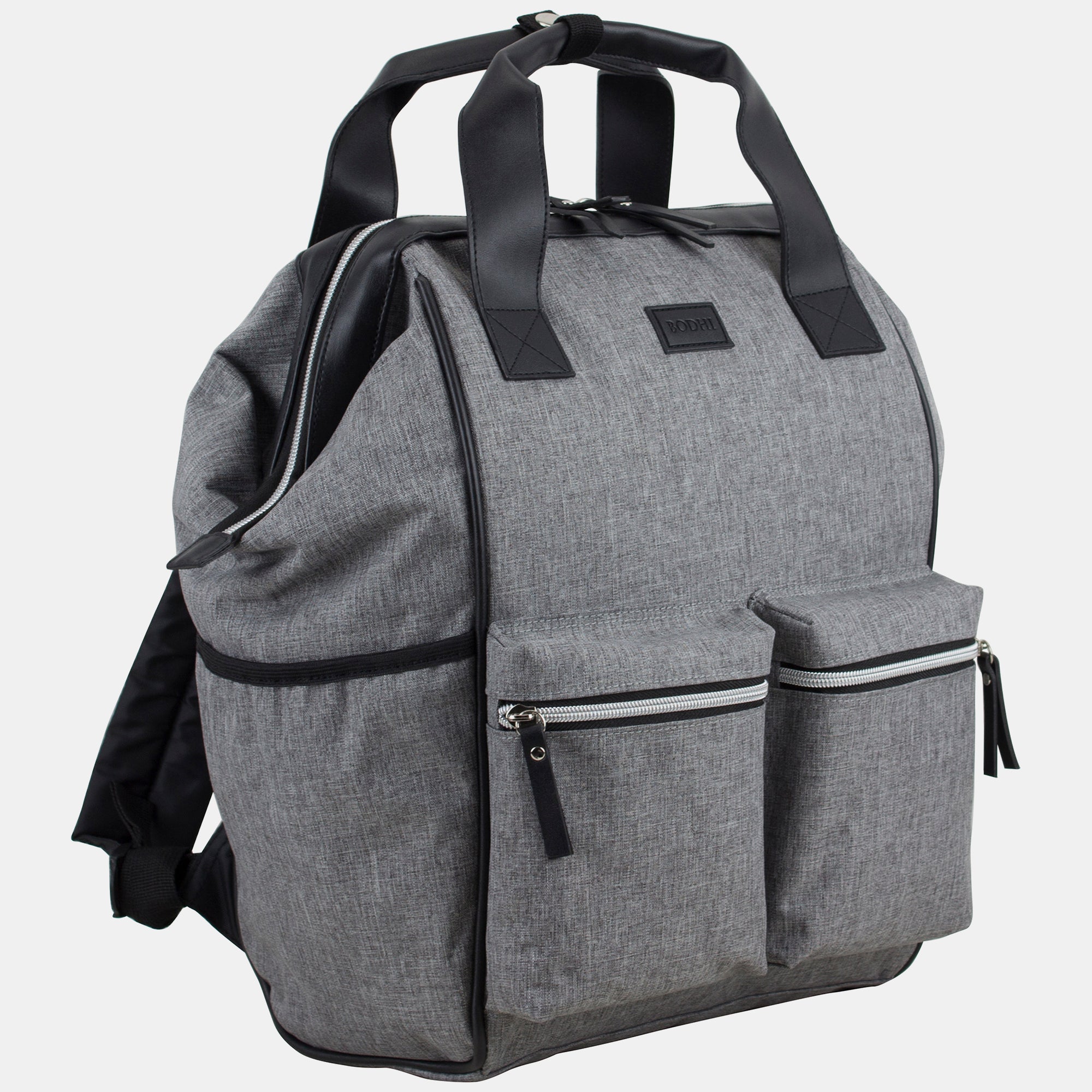 BODHI Doctor Bag Style Top Load Backpack Purse With Front Large Zipper Pockets
